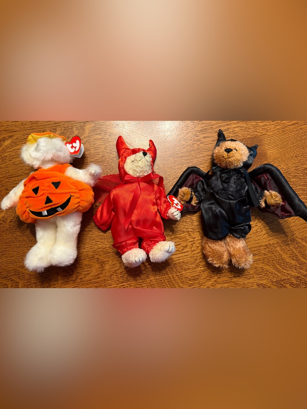 Vintage 2000 Ty Attic Treasures Halloween Bear Lot Vlad Carver Devlin Plush New
